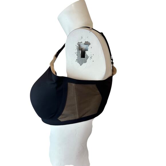 Honeylove Runway Black Mesh Wireless Crossover Bra with Padded Inserts sz XL EUC - Picture 2 of 5